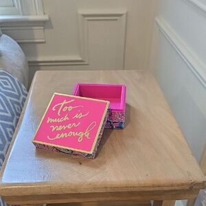 Lilly Pulitzer Vibrant Pink and Gold Jewelry Box